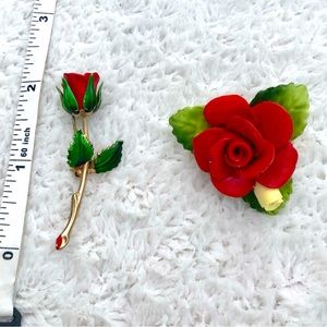 Vintage Rose pin Lot Cara China Staffordshire Brooch